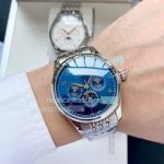 Fake IWC  Perpetual Calendar Chronograph watch Stainless Steel Case Blue Face 40mm